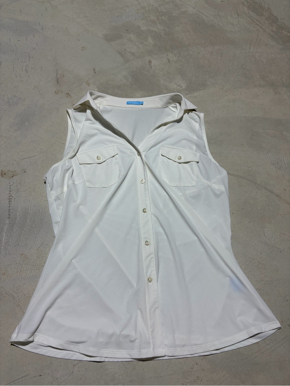 J. McLaughlin Sleeveless Button-Front cream Women's Top medium